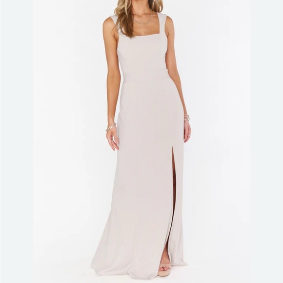 Show Me Your Mumu Weddings Elegant Beige Maxi Dress Size Medium - Picture 1 of 6